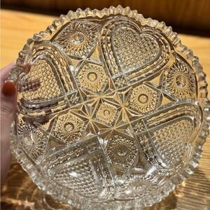 Imperial Nucut Hearts Clear Glass Bowl